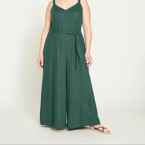 Universal Standard Women's Promenade Wide Leg Jumpsuit in Seamoss